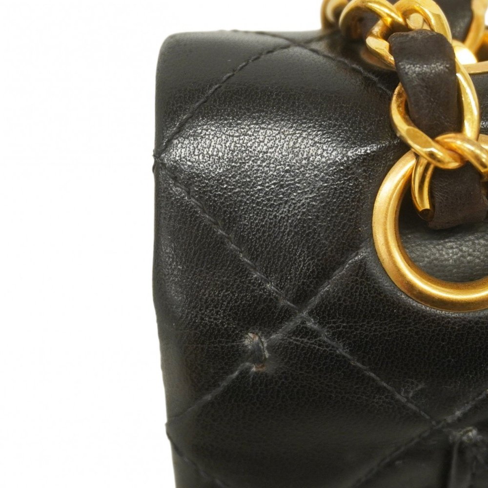 Chanel Matelasse Shoulder Bag with Double Flap and Chain, Lambskin, Black, Wo... - Picture 7 of 16